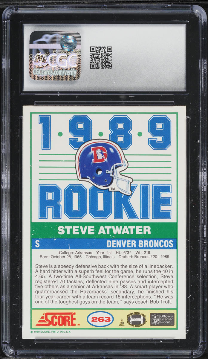 1989 Score Football Steve Atwater ROOKIE #263 CGC 8.5 NM-MT+
