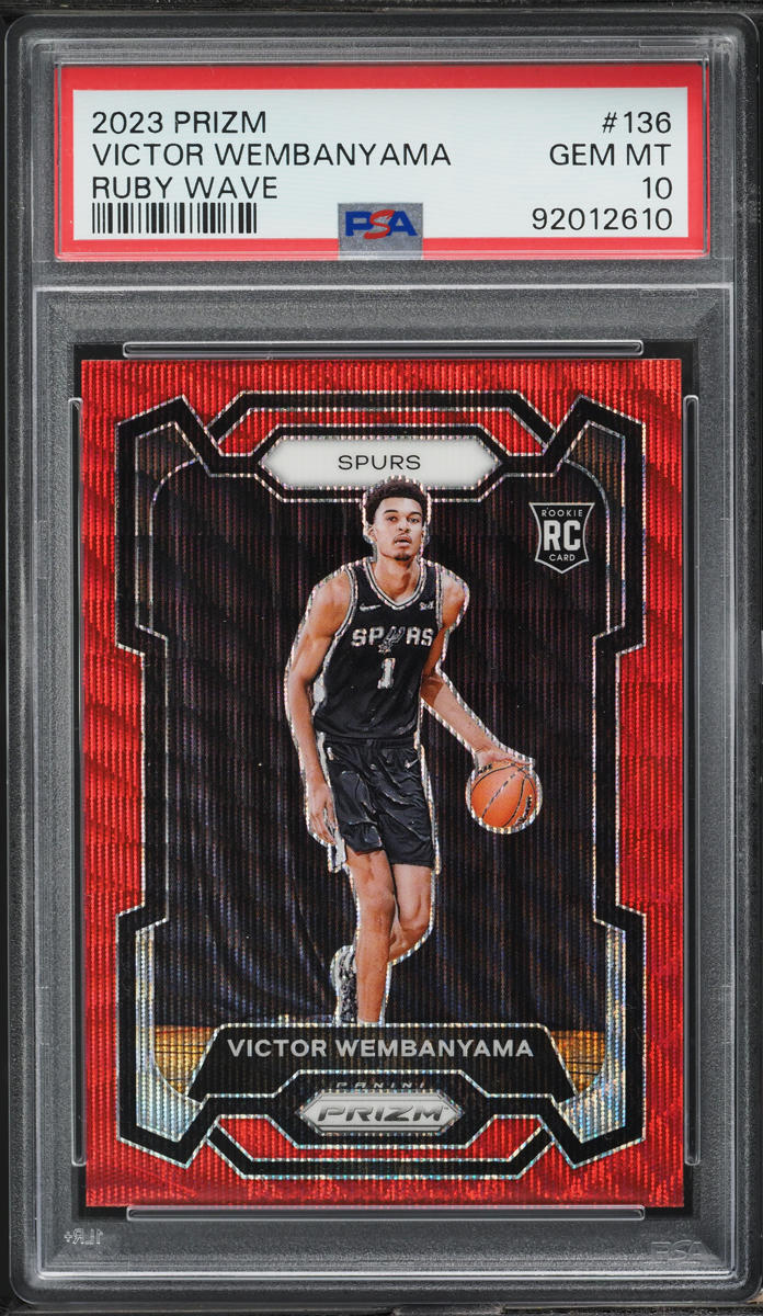 2023 Panini Prizm Ruby Wave Victor Wembanyama ROOKIE #136 PSA 10 GEM MINT