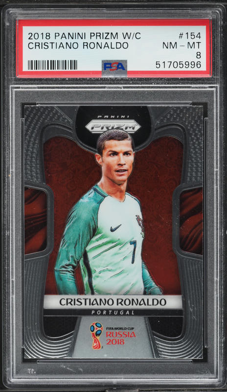 2018 Panini Prizm World Cup Cristiano Ronaldo #154 PSA 8 NM-MT on