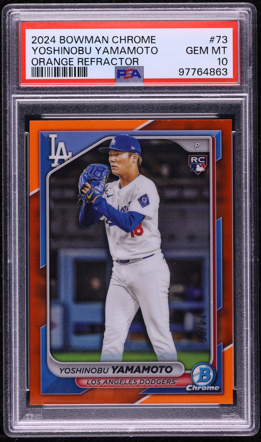 2024 Bowman Chrome Orange Refractor Yoshinobu Yamamoto ROOKIE /25