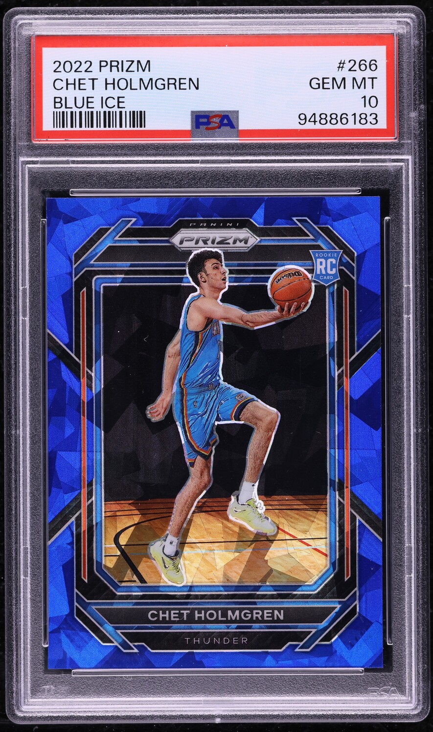 2022 Panini Prizm Blue Ice Chet Holmgren ROOKIE /125 #266 PSA 10 GEM MINT