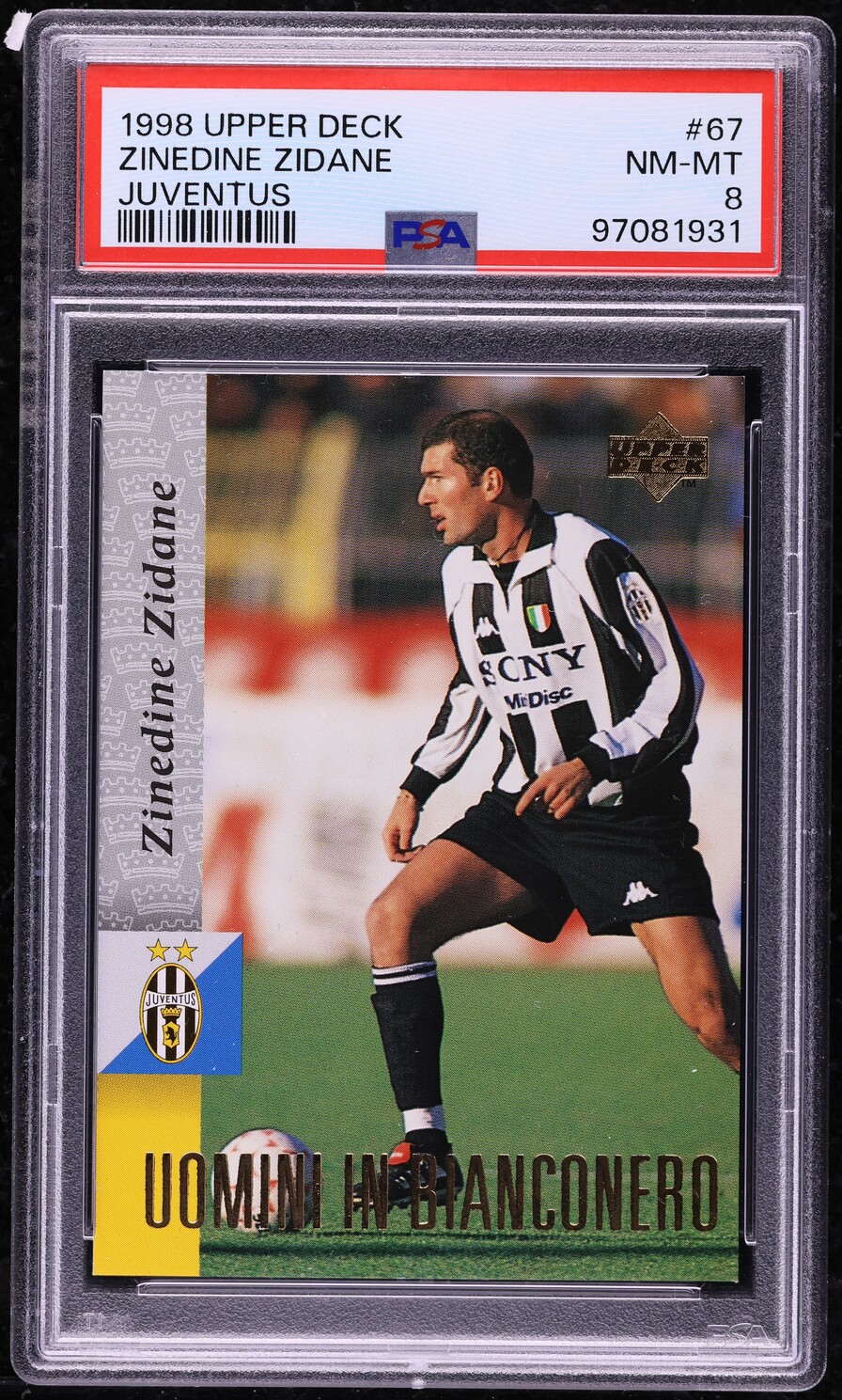 1998 Upper Deck Juventus Zinedine Zidane #67 PSA 8 NM-MT