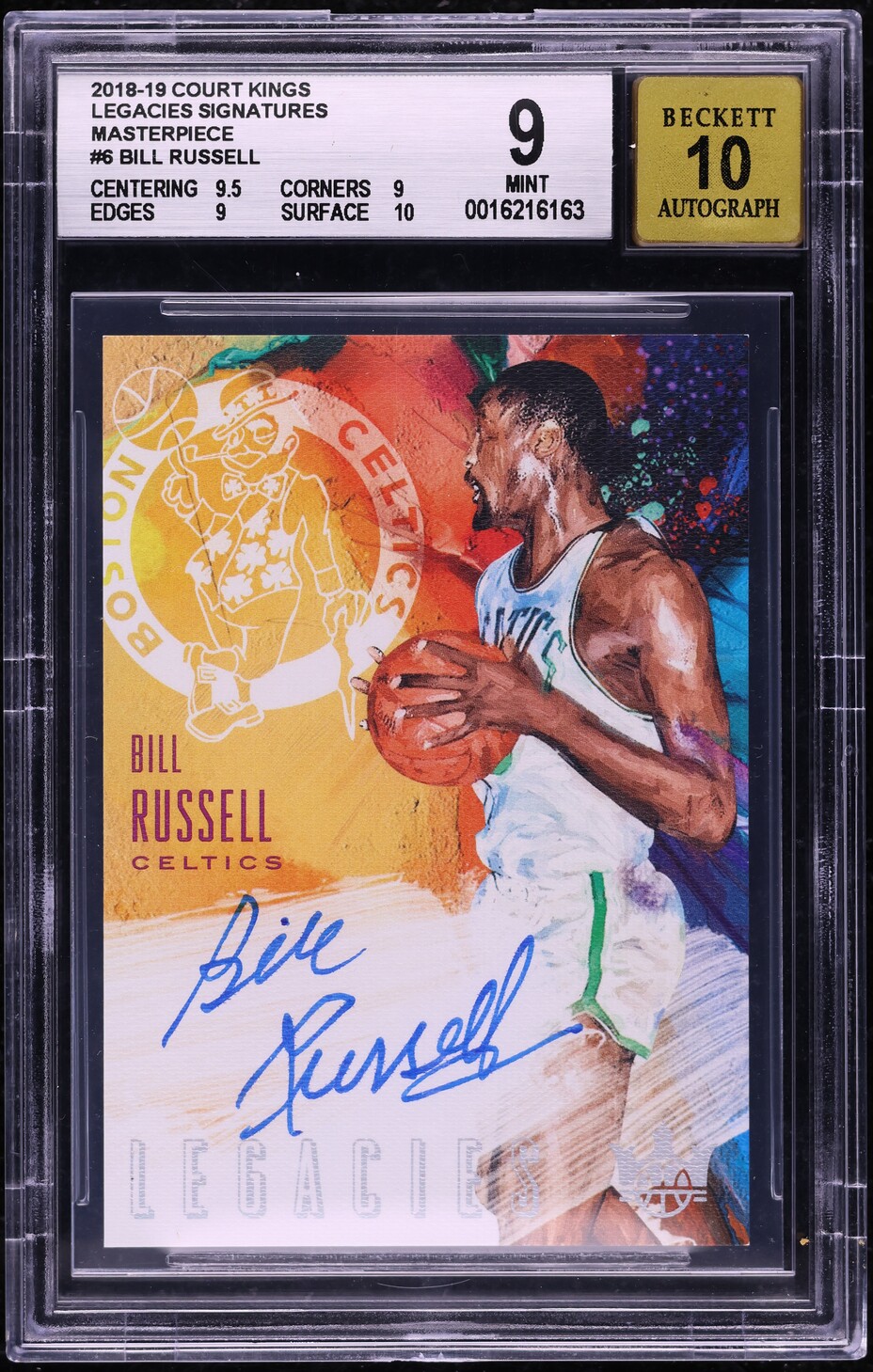 2018 Panini Court Kings Legacies Masterpiece Bill Russell AUTO 1/1