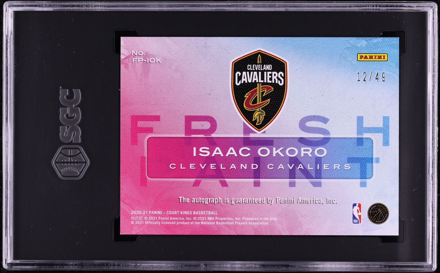 2020 Panini Court Kings Fresh Paint Violet Isaac Okoro RC AUTO /49 