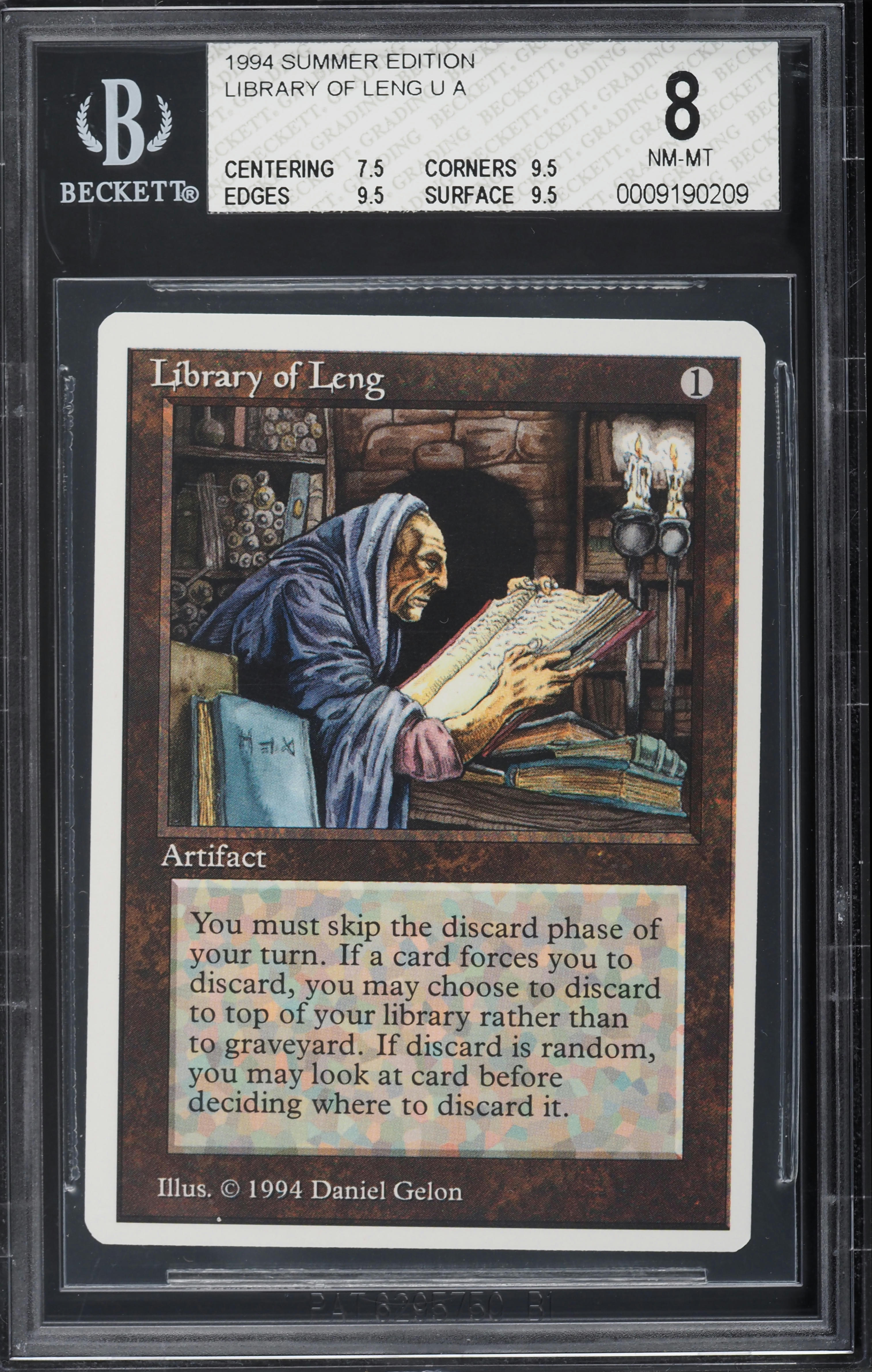 1994 Magic The Gathering MTG Summer Edition Library Of Leng BGS 8