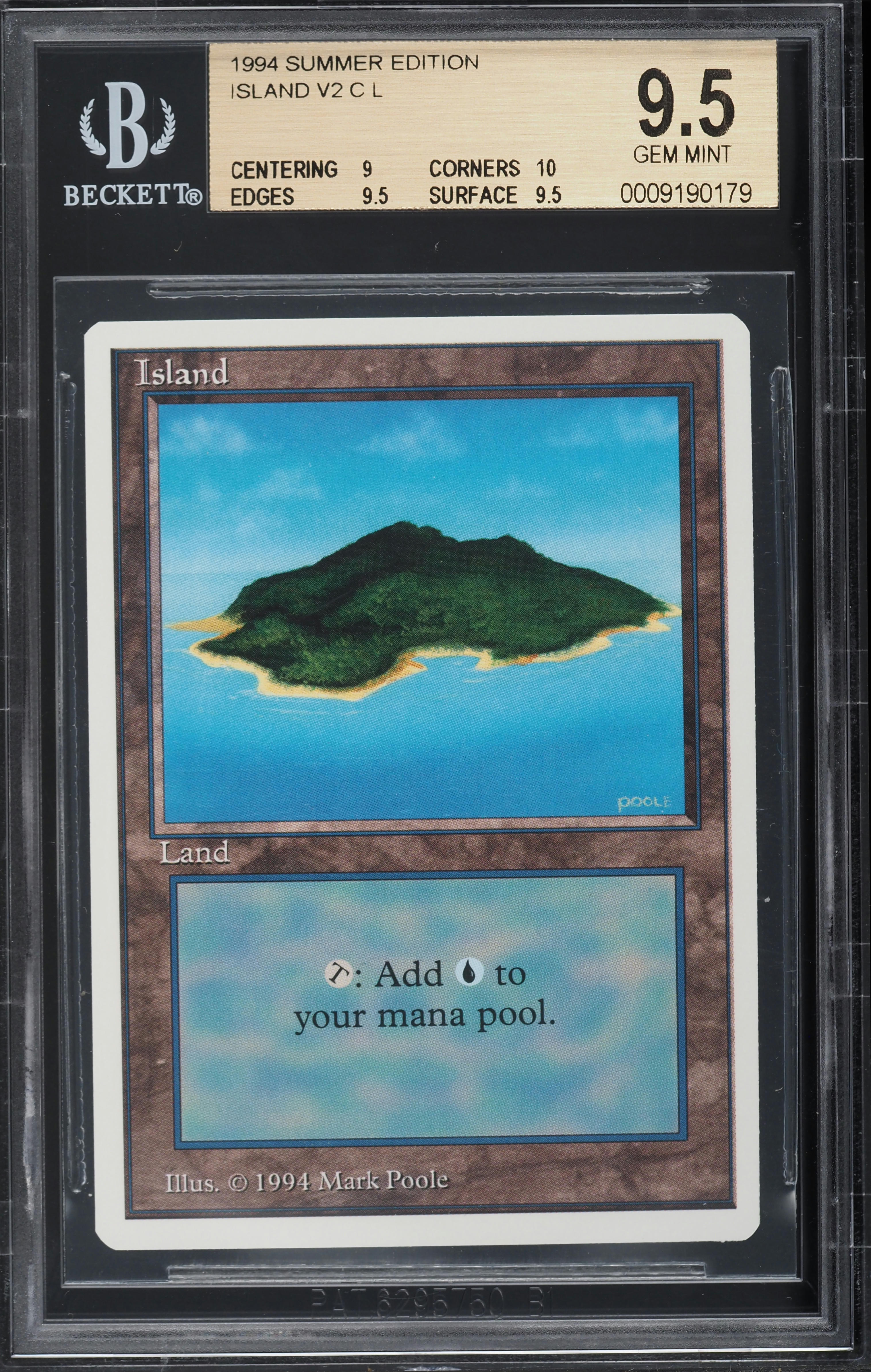 1994 Magic The Gathering MTG Summer Edition Island V2 BGS 9.5 GEM