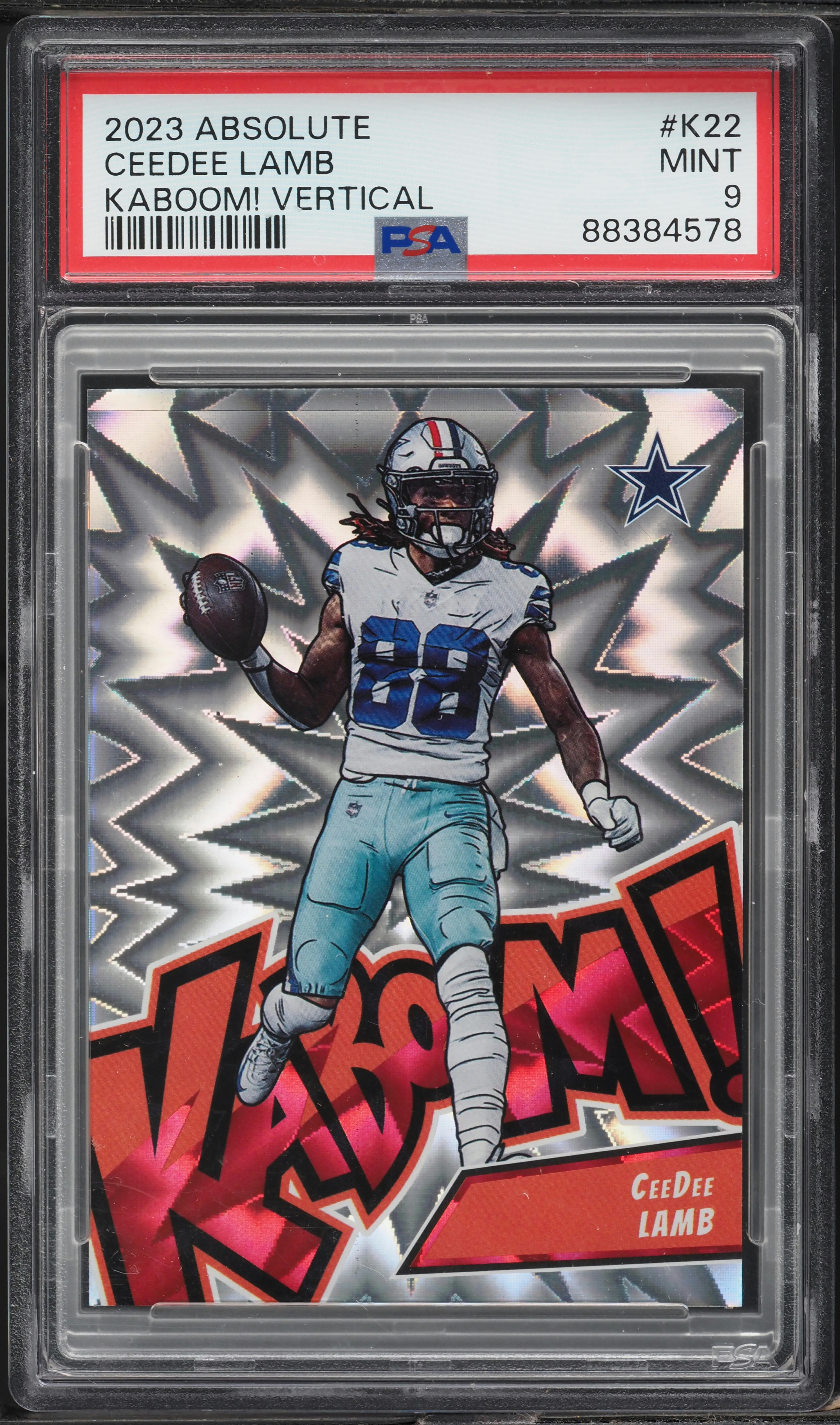 2023 Panini Absolute Kaboom! Vertical CeeDee Lamb #K22 PSA 9 MINT