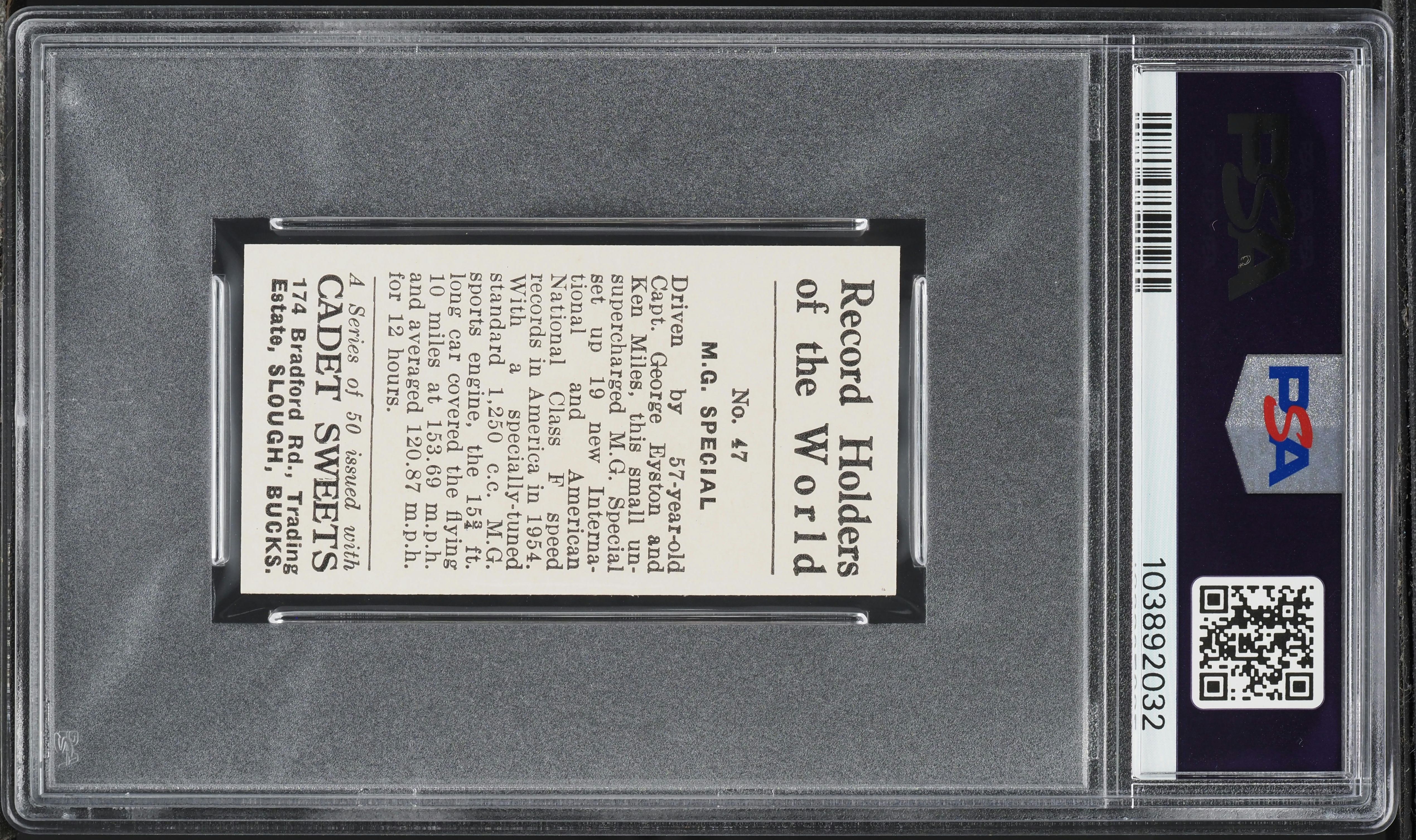 1956 Cadet Sweets Record Holders Of The World Ken Miles ROOKIE #47