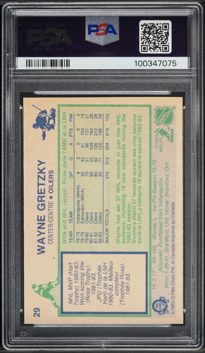 1983 O-Pee-Chee Hockey Wayne Gretzky #29 PSA 10 GEM MINT