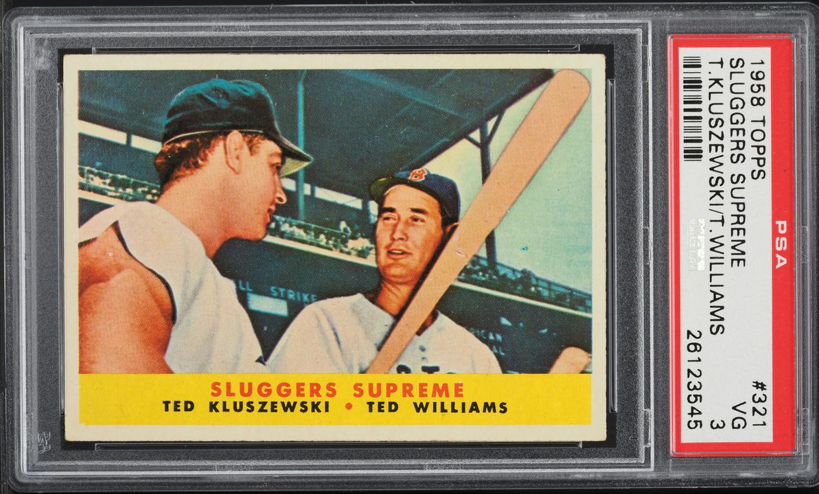 1958 Topps Ted Kluszewski & Ted Williams SLUGGERS SUPREME #321 PSA 3 VG