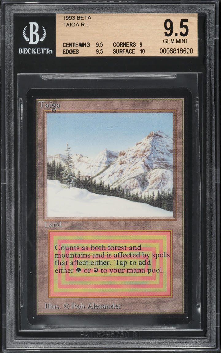 1993 Magic The Gathering MTG Beta Taiga BGS 9.5 GEM MINT on