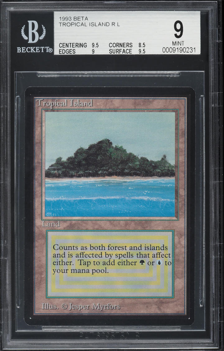 1993 Magic The Gathering MTG Beta Dual Land Tropical Island BGS 9