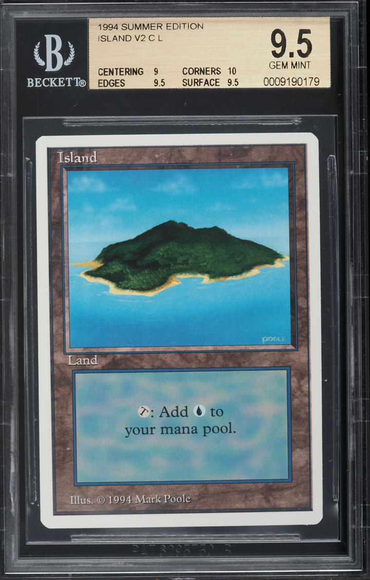 1994 Magic The Gathering MTG Summer Edition Island V2 BGS 9.5 GEM