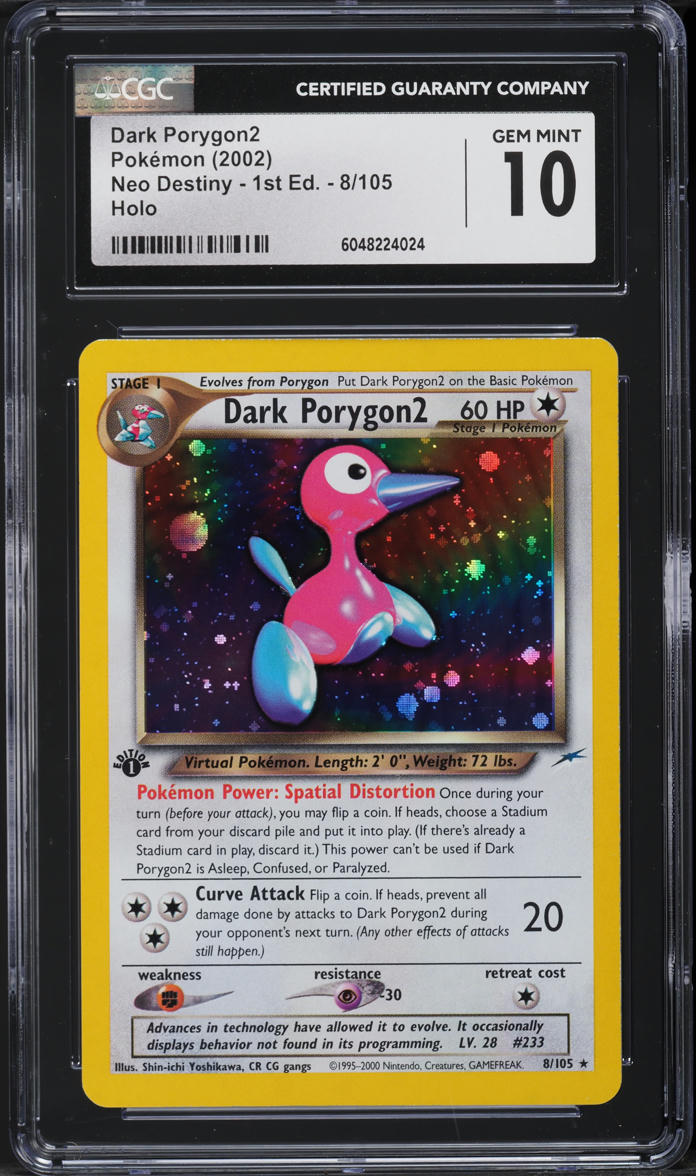 2002 Pokemon Neo Destiny 1st Edition Holo Dark Porygon2 #8 CGC 10 GEM MINT
