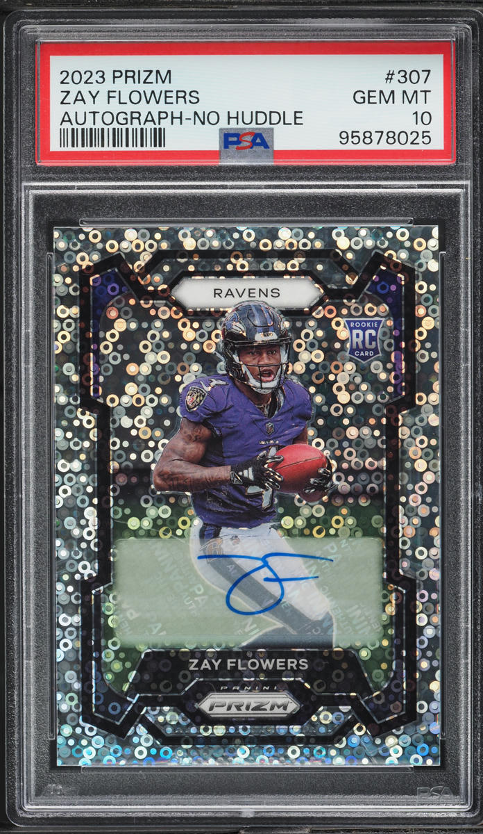 2023 Panini Prizm No Huddle Zay Flowers ROOKIE AUTO #307 PSA 10