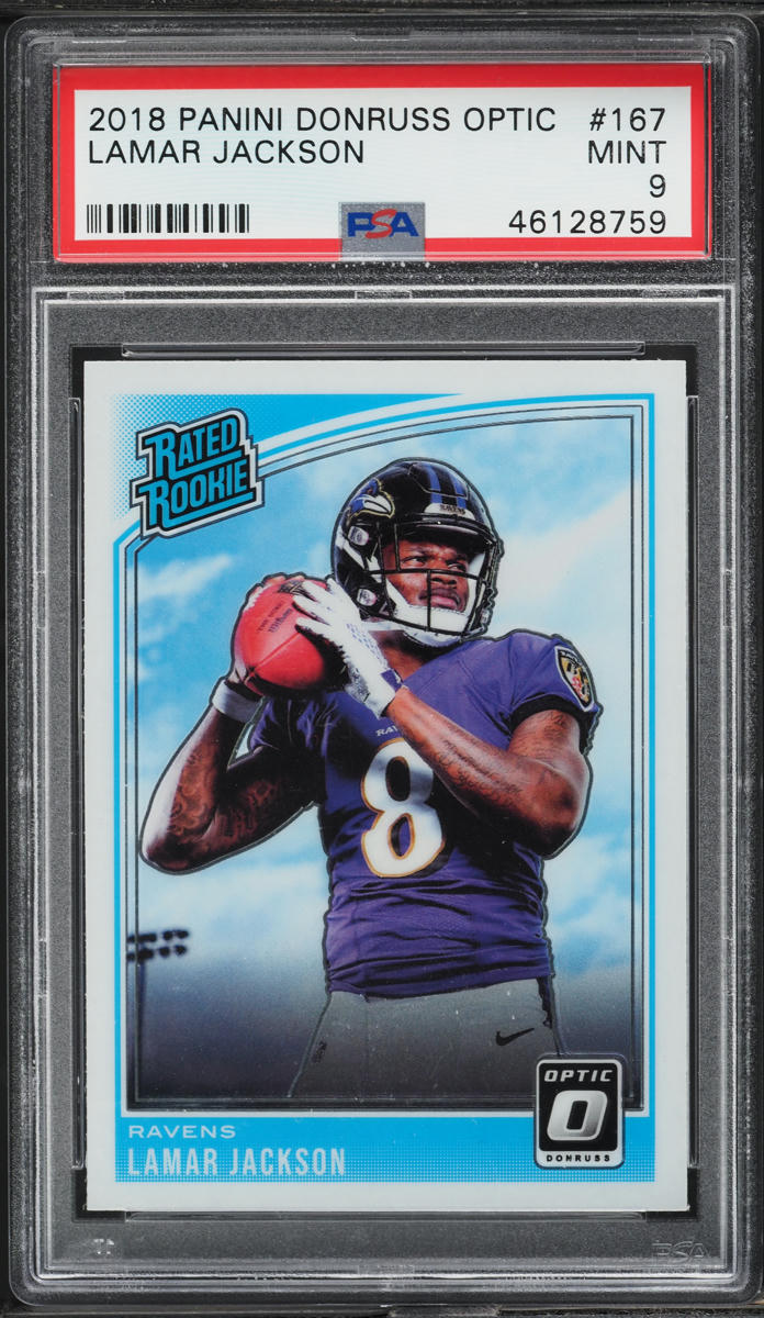 2018 Donruss Optic Lamar Jackson ROOKIE #167 PSA 9 MINT