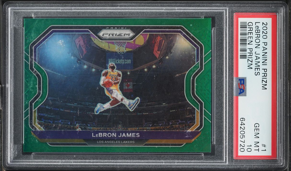 2020 Panini Prizm Green LeBron James #1 PSA 10 GEM MINT on