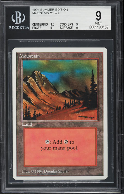1994 Magic The Gathering MTG Summer Edition Mountain V2 BGS 9.5