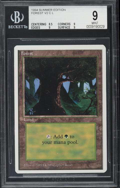 1994 Magic The Gathering MTG Summer Edition Mountain V2 BGS 9.5
