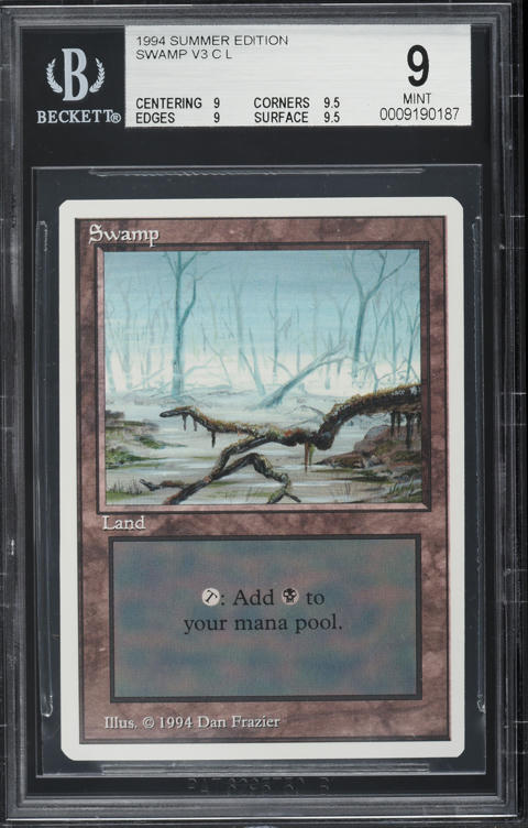 マジック：ザ・ギャザリング 1994 Magic: The Gathering Tundra Mint 9 PSA 10 1994 MTG Revised German Edition White Border Dual Land #289