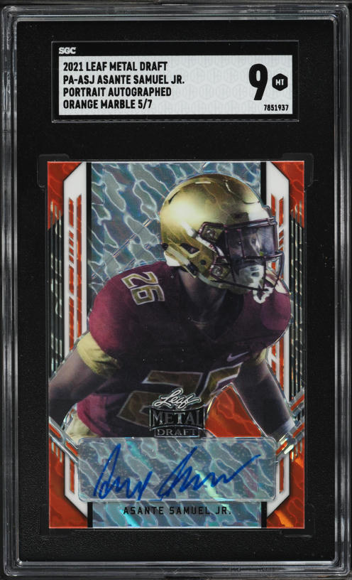 2021 Leaf Metal Draft Portrait Orange Marble Asante Samuel Jr. RC