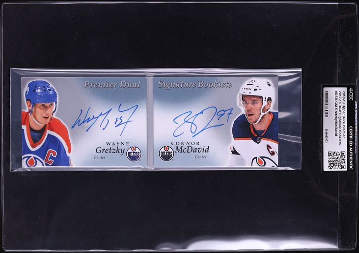 2018 UD Premier Booklet Dual Wayne Gretzky Connor McDavid AUTO /20