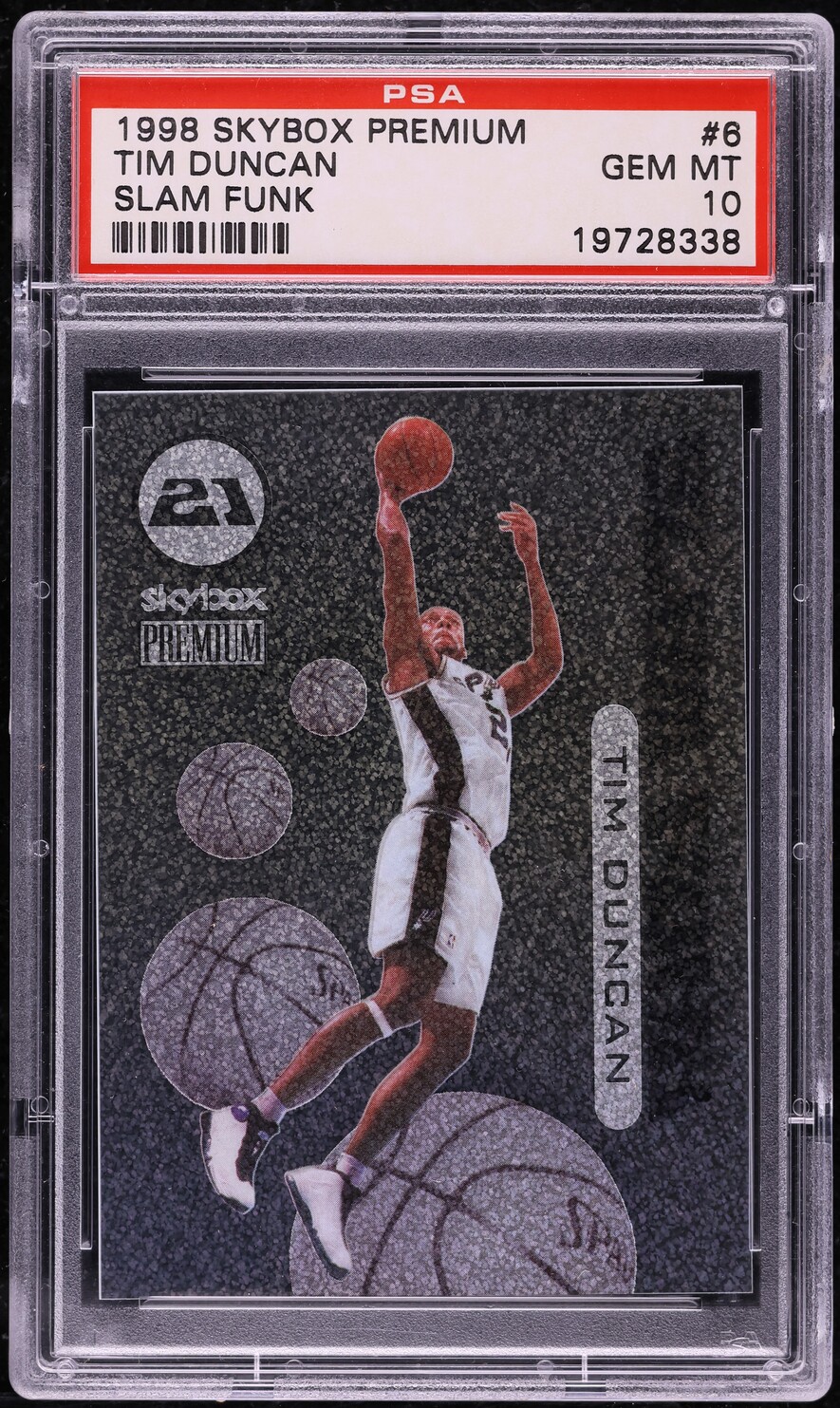 1998 Skybox Premium Slam Funk Tim Duncan #6 PSA 10 GEM MINT on 