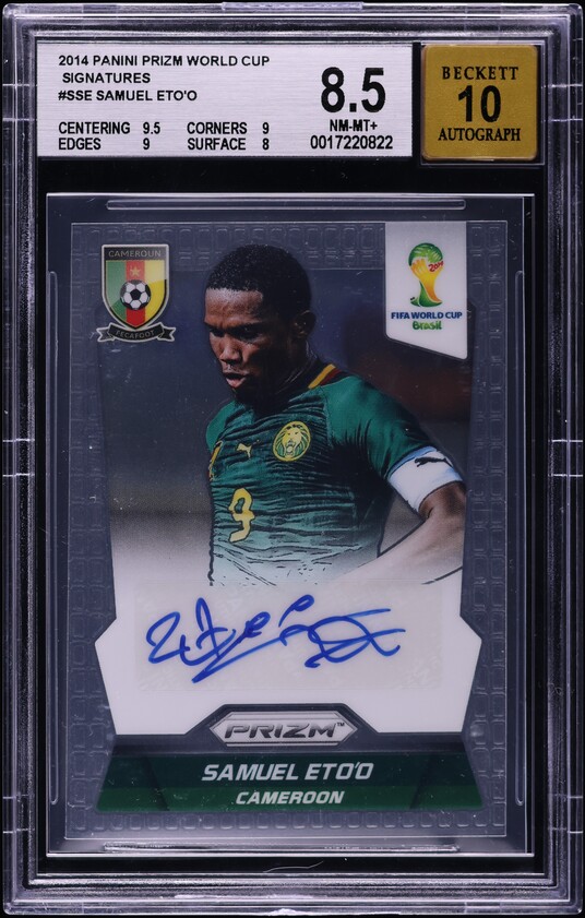 2014 Panini Prizm World Cup Samuel Eto'o AUTO #S-SE BGS 8.5 NM-MT+
