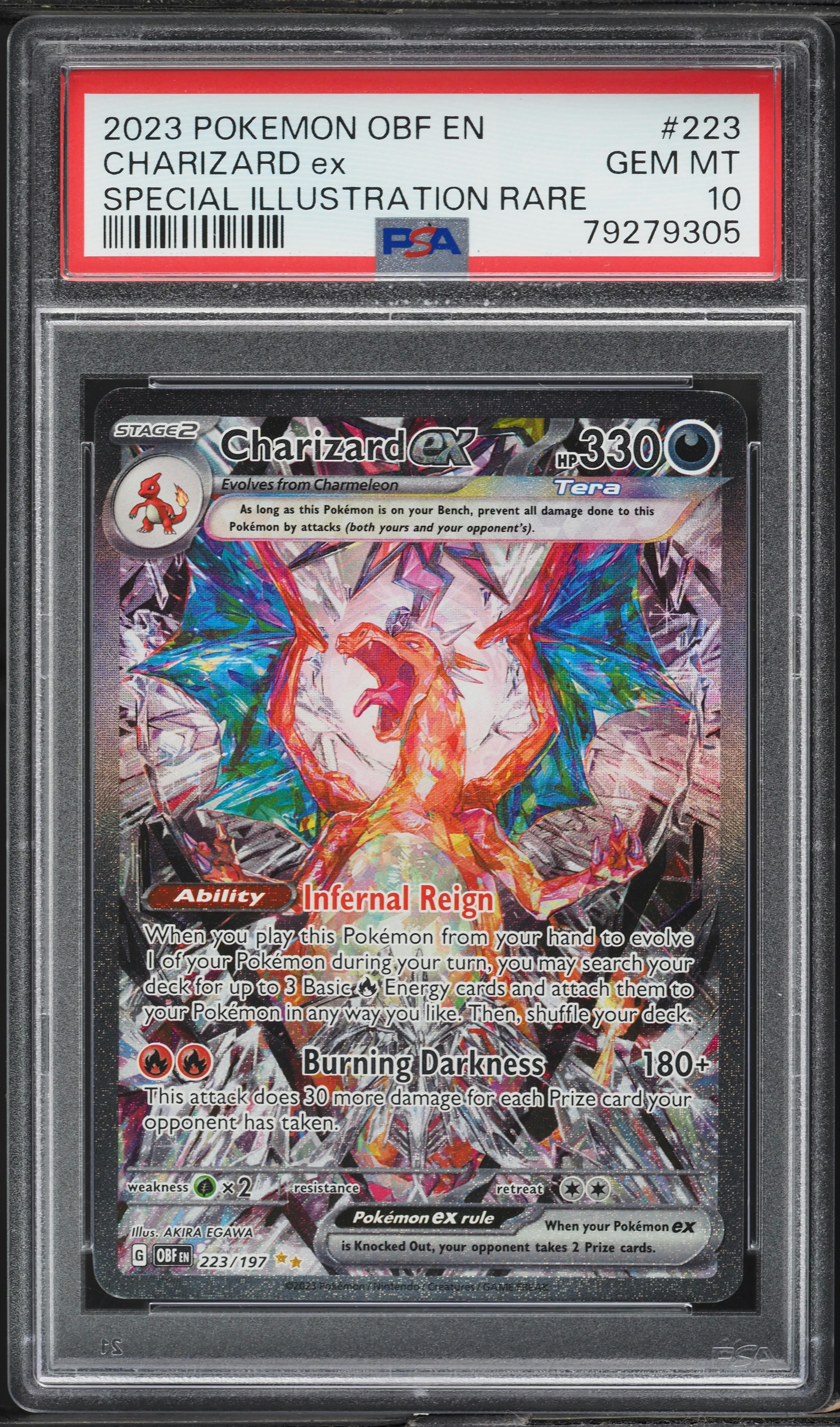 2023 Pokemon SV Obsidian Flames SIR Charizard ex #223 PSA 10 GEM