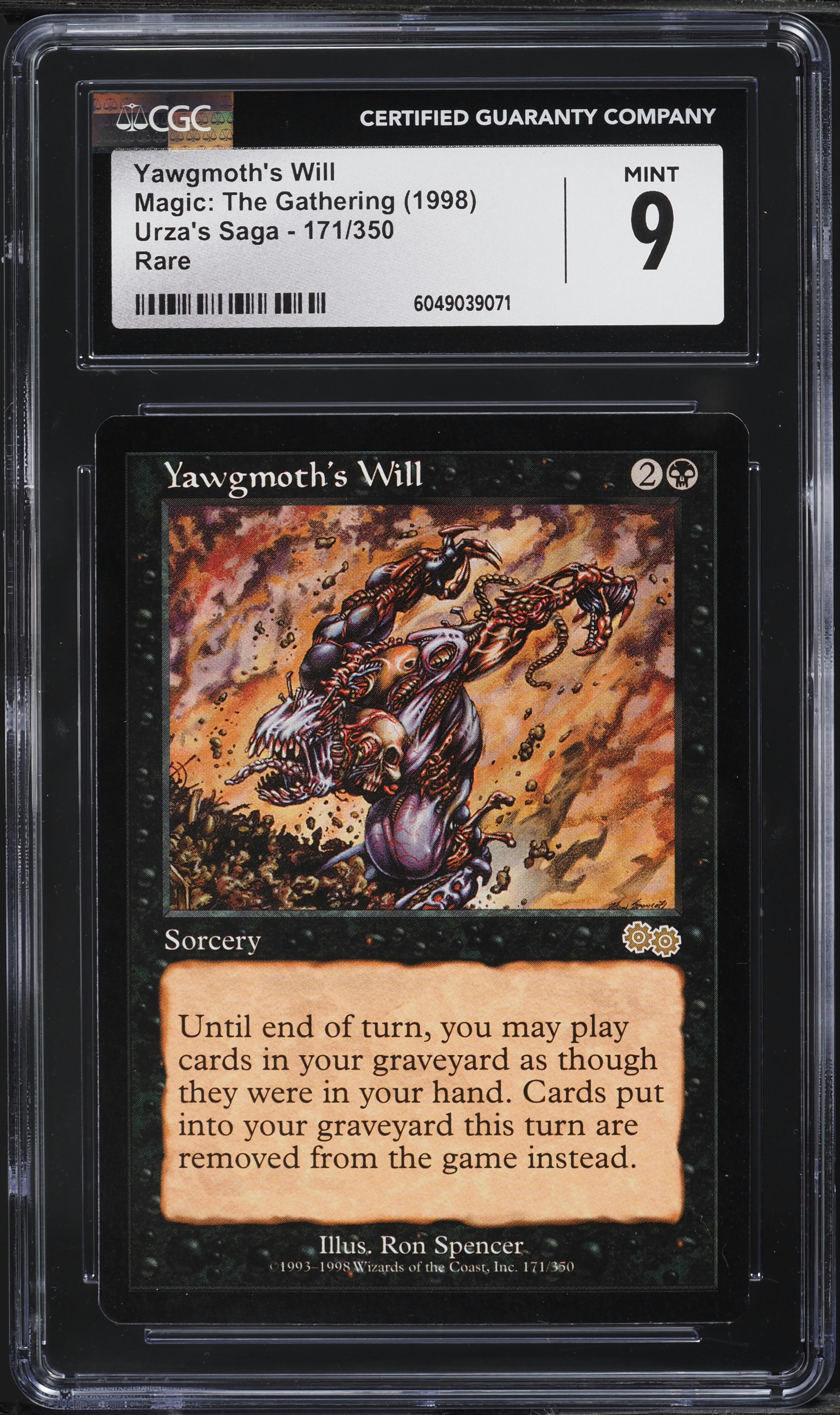 1998 Magic The Gathering MTG Urza's Saga Yawgmoth's Will #171 CGC