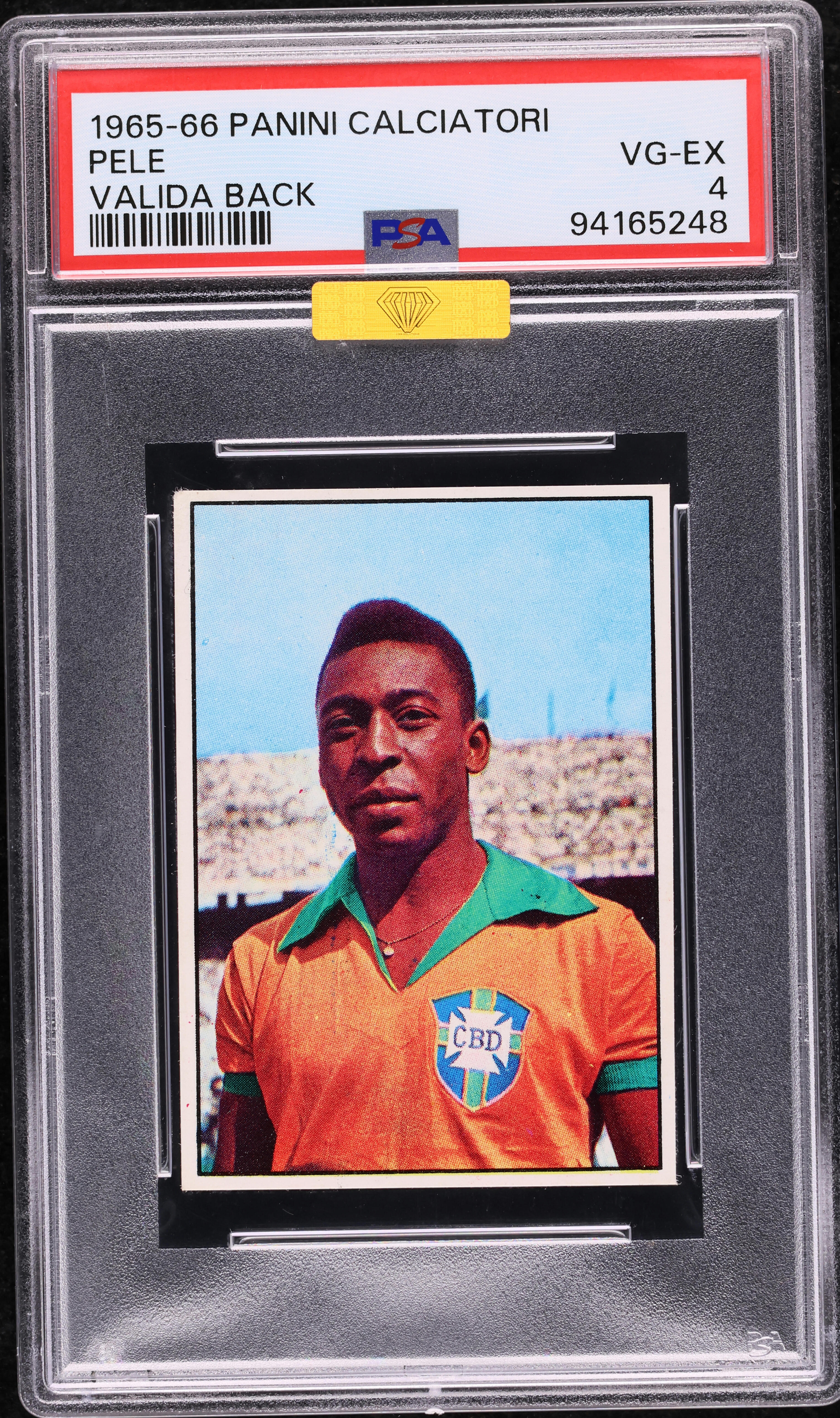 1965 Panini Calciatori Soccer Pele VALIDA BACK MBA PSA 4 VGEX on 