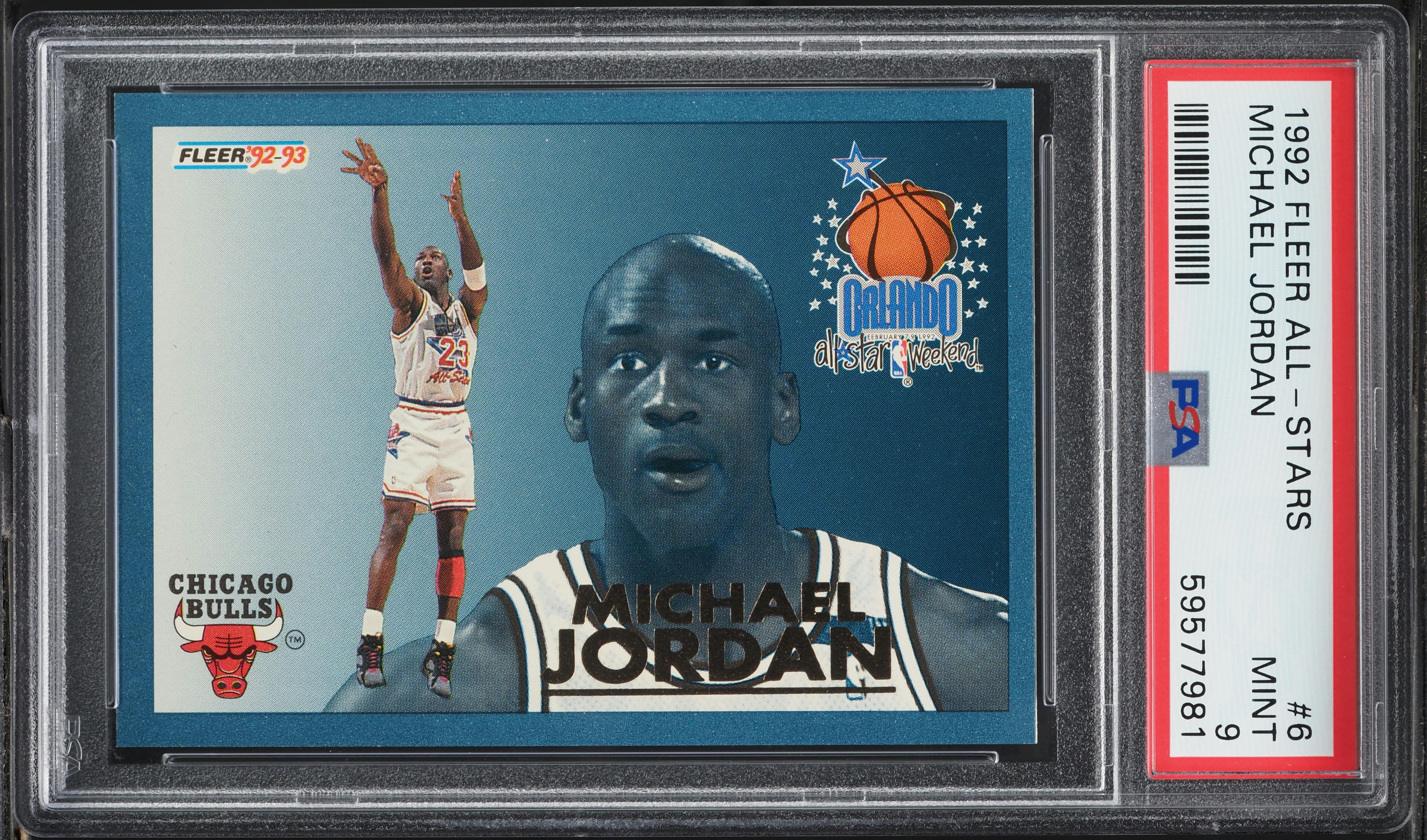 1992 Fleer All-Stars Michael Jordan #6 PSA 9 MINT on Fanatics Collect