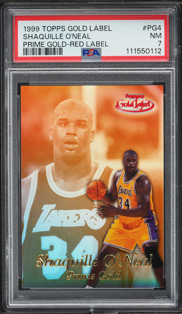 1999 Topps Gold Label Prime Red Shaquille O'Neal /25 #PG4 PSA 7 NRMT