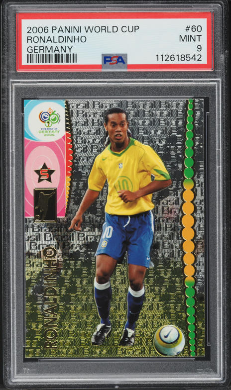 2006 Panini World Cup Germany Ronaldinho #60 PSA 8 NM-MT on