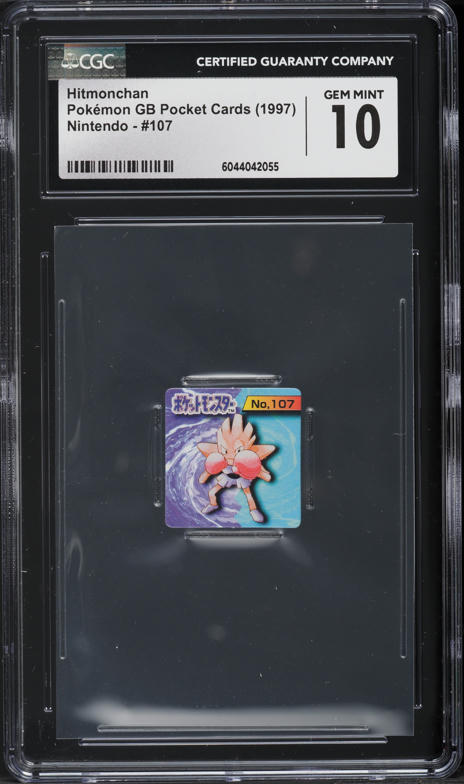 1997 Pokemon Japanese GB Pocket Cards Hitmonchan #107 CGC 10 GEM MINT