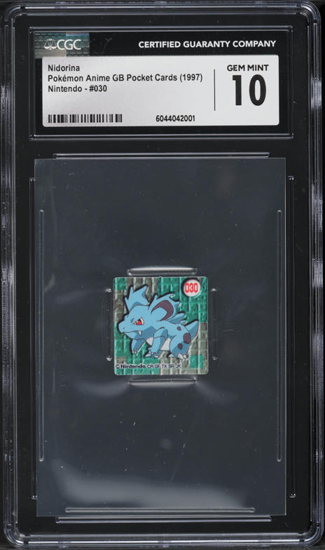1997 Pokemon Japanese Anime GB Pocket Cards Nidorina #30 CGC 10 GEM MINT