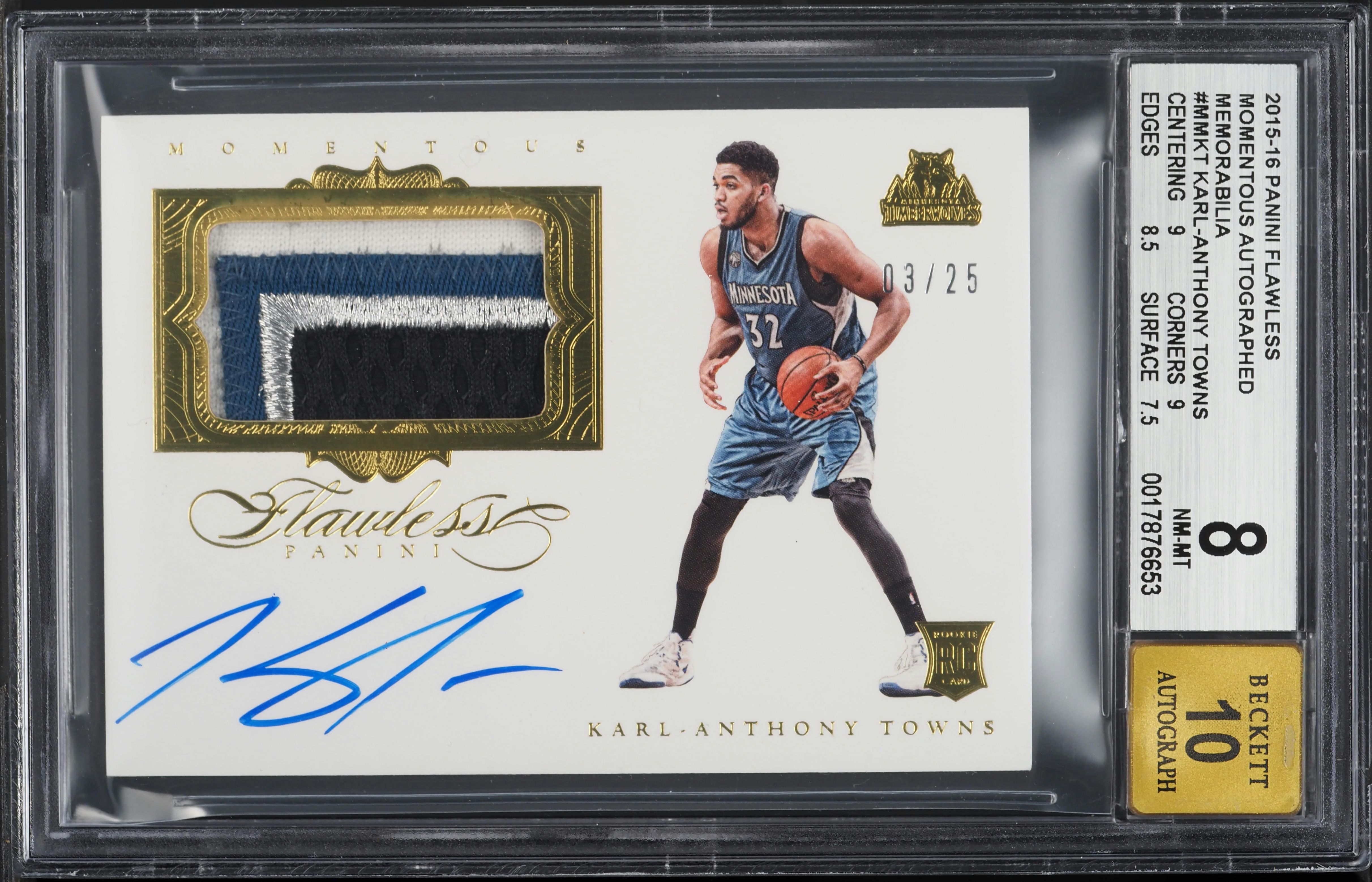 2015 Panini Flawless Momentous Karl-Anthony Towns ROOKIE PATCH