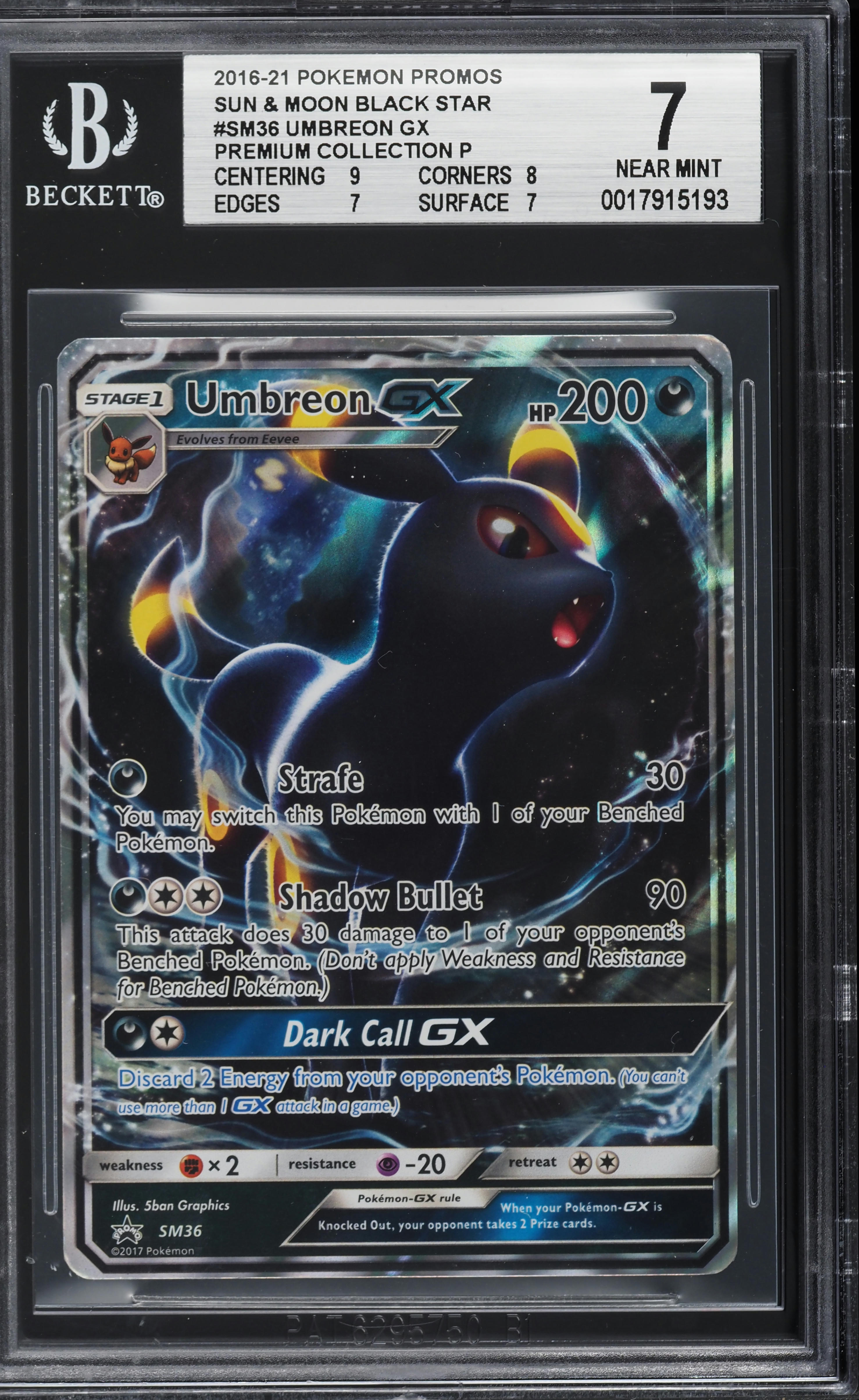 pokemon card umbreon gx (Secret) Secret Rare Retreat cost 2017 Pokemon SM Black Star
