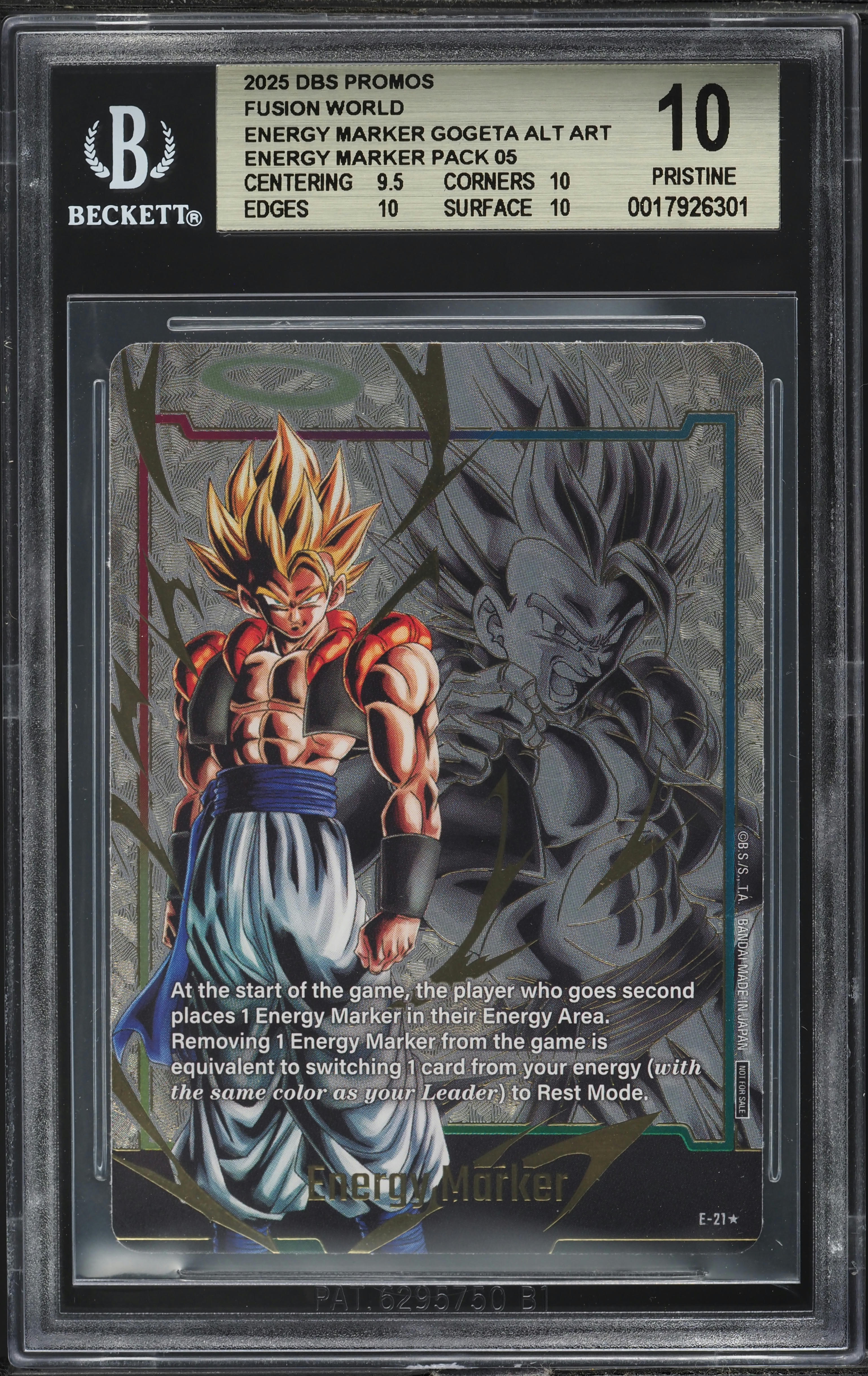 2025 Dragon Ball S Fusion World Promo Energy Marker Gogeta #E21