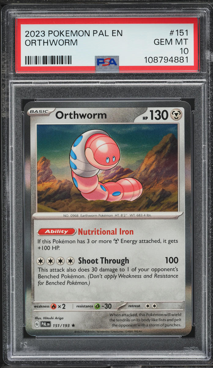 2023 Pokemon Scarlet & Violet Paldea Evolved Orthworm #151 PSA 10 GEM MINT