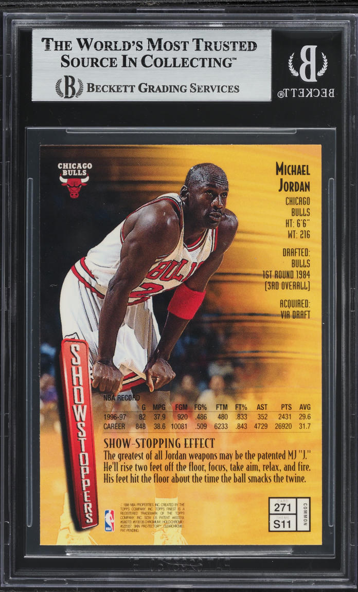 1997 Finest Basketball w/ Coating Michael Jordan #271 BGS 8.5 NM-MT+
