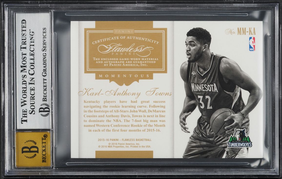 2015 Panini Flawless Momentous Karl-Anthony Towns ROOKIE PATCH