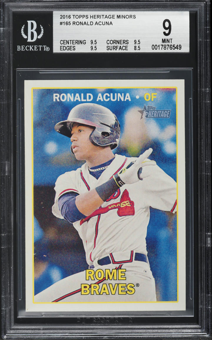 2016 Topps Heritage Minor League Ronald Acuna Jr. PROSPECT #165 BGS 9 MINT