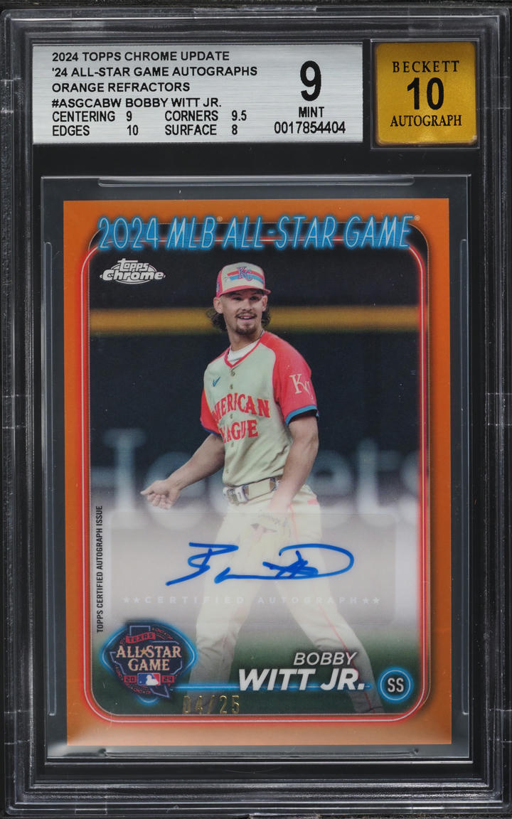 2024 Topps Chrome Update '24 All-Star Game Orange Bobby Witt Jr. AUTO /25 BGS 9