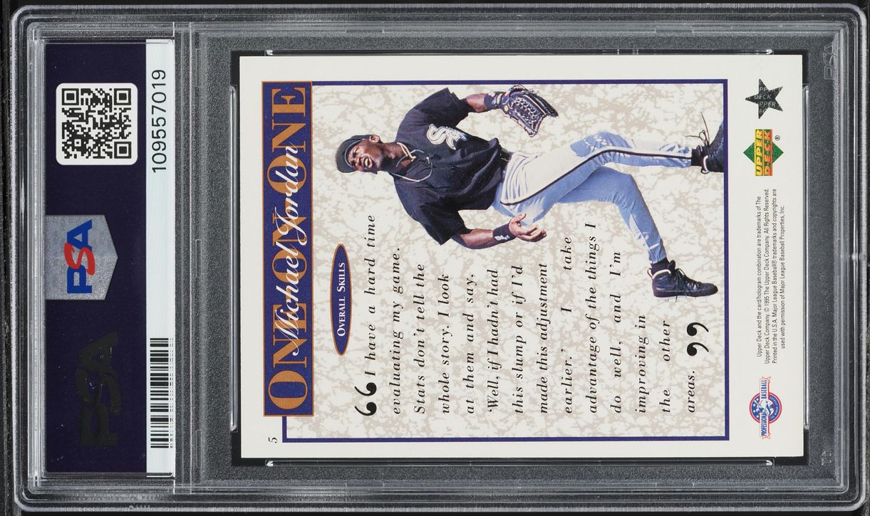 1995 Upper Deck Minor League One On One Michael Jordan #5 PSA 8 NM-MT