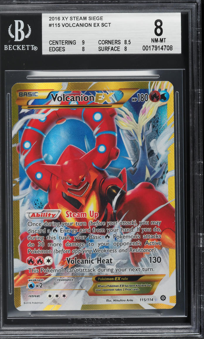 2016 Pokemon XY Steam Siege Hyper Rare Volcanion EX #115 BGS 8 NM-MT on  Fanatics Collect