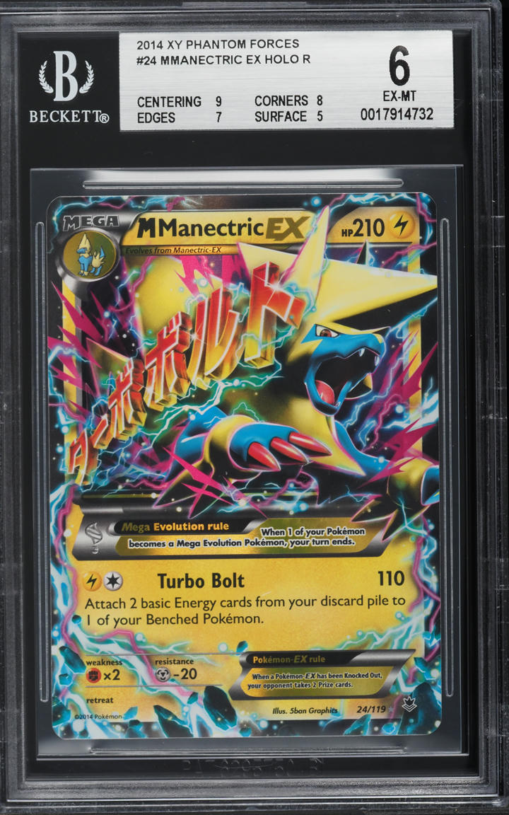 manectric ex pokemon card value 2014 Pokemon Phantom Forces M Manectric EX #24 BGS 6 EXMT on Fanatics  Collect