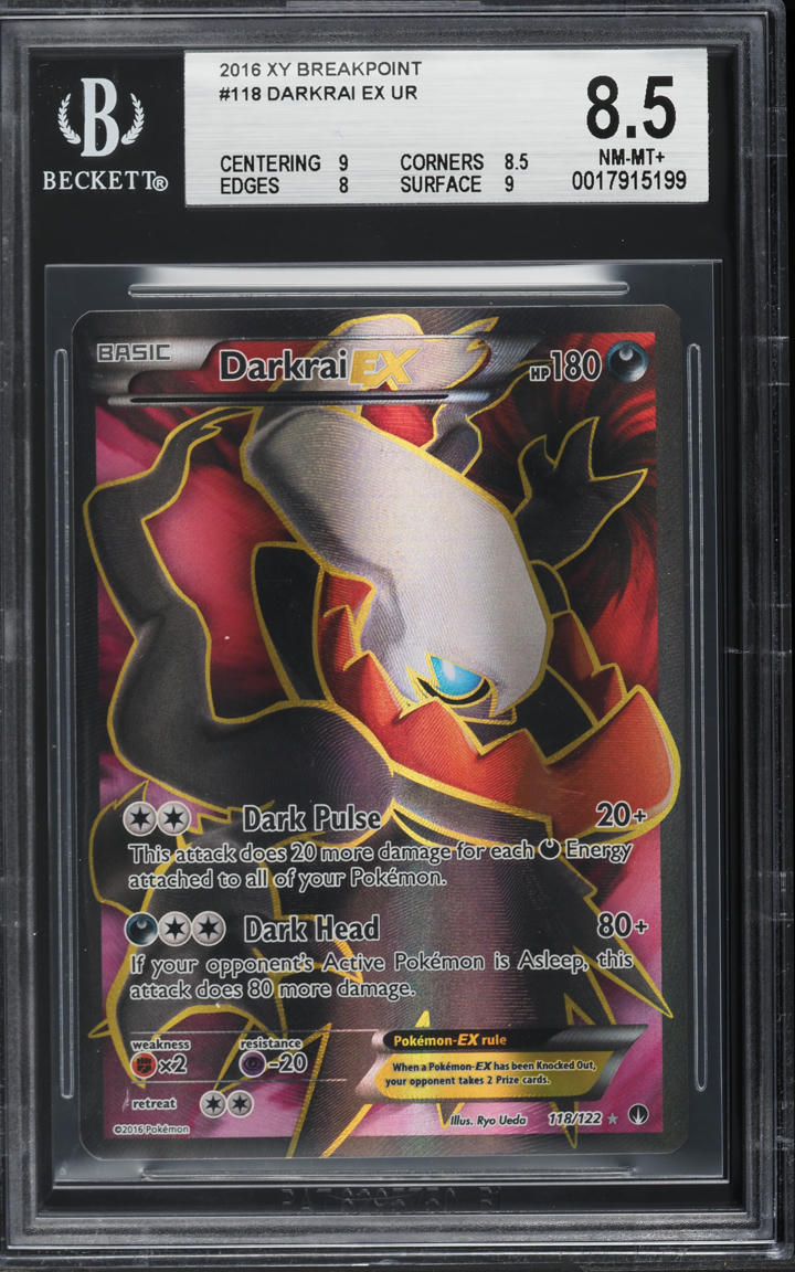 2016 Pokemon XY BREAKpoint Full Art Darkrai EX #118 BGS 8.5 NM-MT+ on Fanatics Collect 2016 Pokemon XY BREAKpoint Full Art Darkrai EX #118 BGS 8.5 NM-MT+ on Fanatics Collect