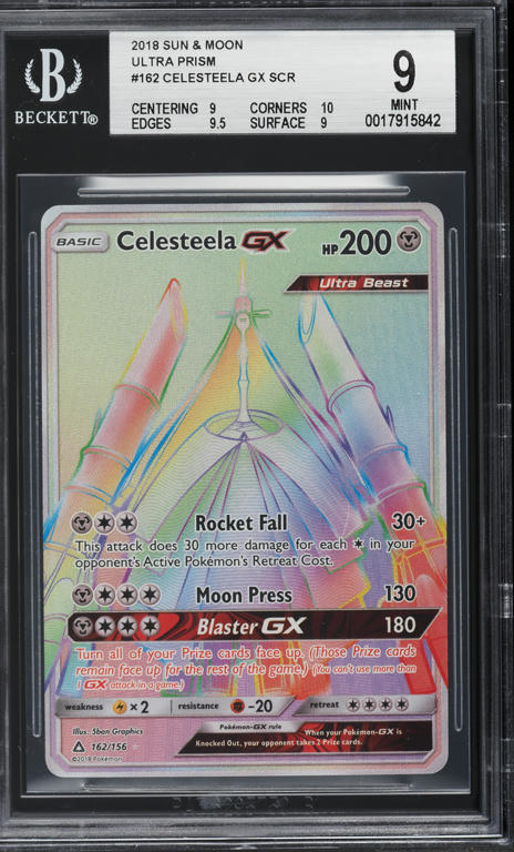 2018 Pokemon Sun & Moon Ultra Prism Hyper Rare Celesteela GX #162
