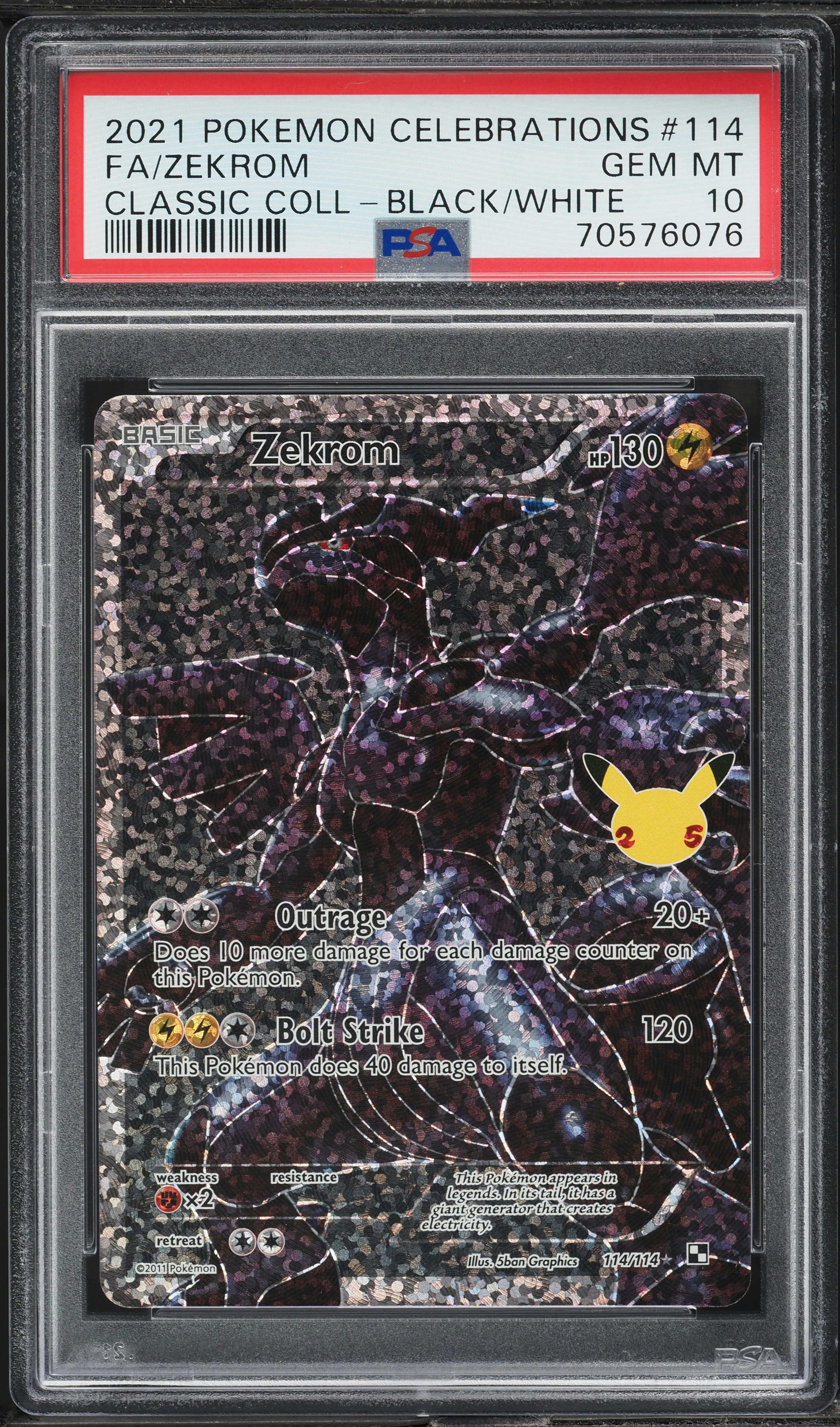 2021 Pokemon SWSH Celebrations Classic Collection Full Art Zekrom
